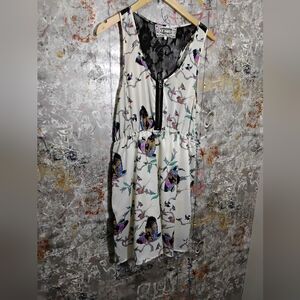 Pink Martini Dress with Black Lace Size L